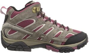 Merrell Women's Moab 2 Mid Waterproof Hiking Boot, Boulder/Blush, 10 M US