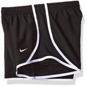 Nike Girl's Dry Tempo Running Short (Little Kids/Big Kids) Black/Black/White/White LG (14 Big Kid)