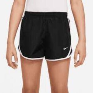 Nike Girl's Dry Tempo Running Short (Little Kids/Big Kids) Black/Black/White/White LG (14 Big Kid)