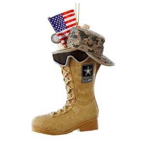 u.s. army® boot with u.s.a. flag and icons ornamentfor christmas
