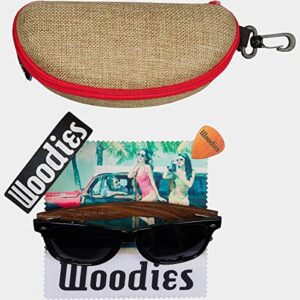 Woodies Walnut Wood Sunglasses with Dark Polarized Lenses for Men and Women | 100% UVA/UVB Ray Protection