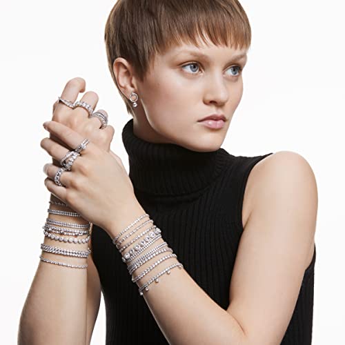 Swarovski Sparkling Dance Collection Women's Tennis Bracelet, White Crystals with Rhodium Plated Chain