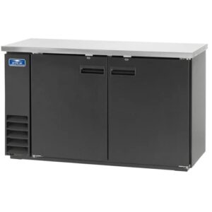 arctic air abb60 61" double solid-doors back bar refrigerator, 16.7 cubic feet, stainless steel, black, 115v