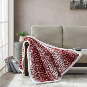 Eddie Bauer Ultra-Plush Collection Throw Blanket-Reversible Sherpa Fleece Cover, Soft & Cozy, Perfect for Bed or Couch, San Juan Red Clay