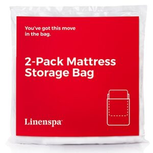 linenspa mattress bag - 2 pack king/cal king mattress bag for moving and storage - mattress protection - king/cal king mattress storage bag – mattress storage bag king/cal king