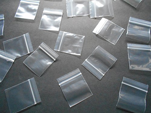 Small Poly Bags (1.5"x1.5") Mini Plastic Baggies, Thick 2mil, Designer Rave Party Pouches (1515) Tiny Ziplock Dime Bag (200, Clear Bags)