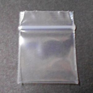 Small Poly Bags (1"x1") Mini Plastic Baggies, Thick 2mil, Designer Rave Party Pouches (1010) Tiny Ziplock Dime Bag (100, Clear Bags)