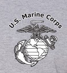 eMarinepx Parris Island Crew Neck Tshirt Grey. Made in USA. Officially Licensed with The United States Marine Corps