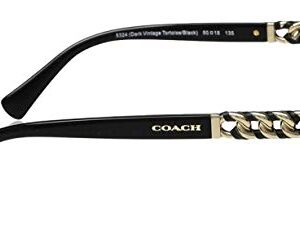 COACH Eyeglasses HC 6075Q 5324 Dark Vintage Tortoise/Black 52MM