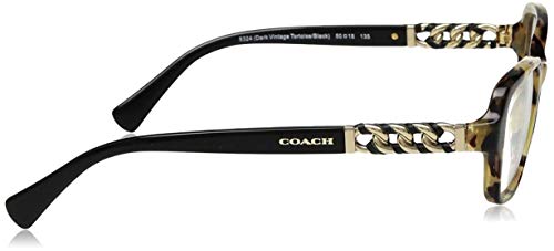 COACH Eyeglasses HC 6075Q 5324 Dark Vintage Tortoise/Black 52MM