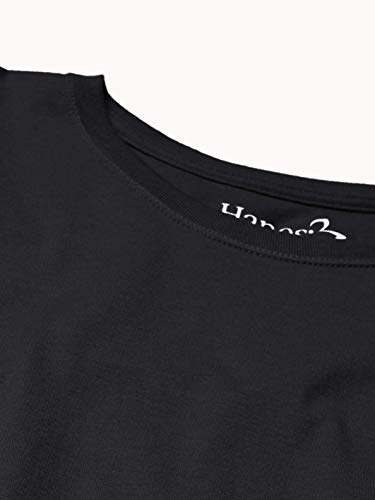 Hanes Women's Originals Long Sleeve Cotton T-Shirt, Lightweight Crewneck Tee, Modern Fit, Ebony, Small