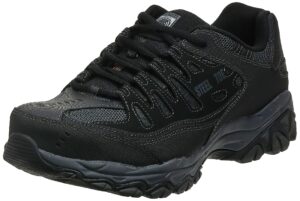 skechers men's cankton steel toe industrial shoe, black/charcoal, 10.5 wide