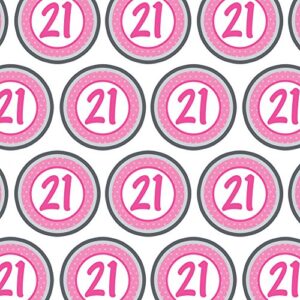 graphics & more premium gift wrap wrapping paper roll birthday party pink dots - 21 twenty one