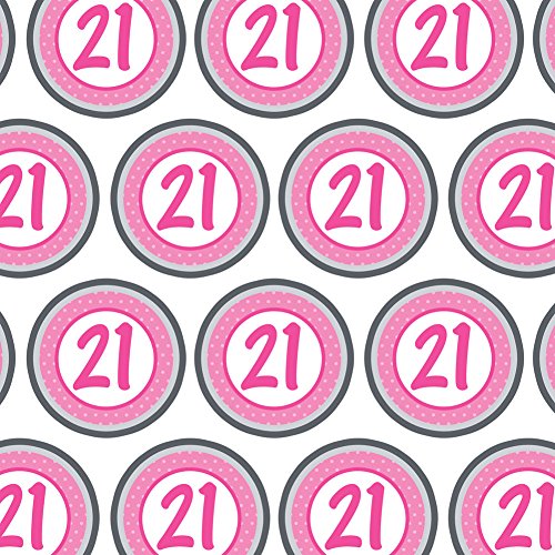 GRAPHICS & MORE Premium Gift Wrap Wrapping Paper Roll Birthday Party Pink Dots - 21 Twenty One