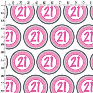 GRAPHICS & MORE Premium Gift Wrap Wrapping Paper Roll Birthday Party Pink Dots - 21 Twenty One