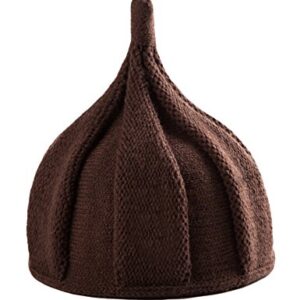 Letuwj Babies Beanie Knitted Acorns Caps Sharp Pointed Cap Light Coffee One Size