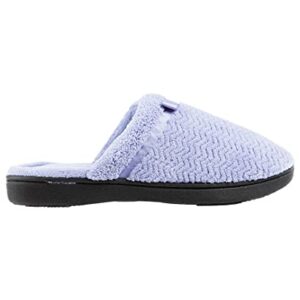 isotoner Women's Chevron Slip On Clog Slippers with Moisture Wicking for Indoor/Outdoor Comfort and Arch Support, Periwinkle, 8.5-9 M US