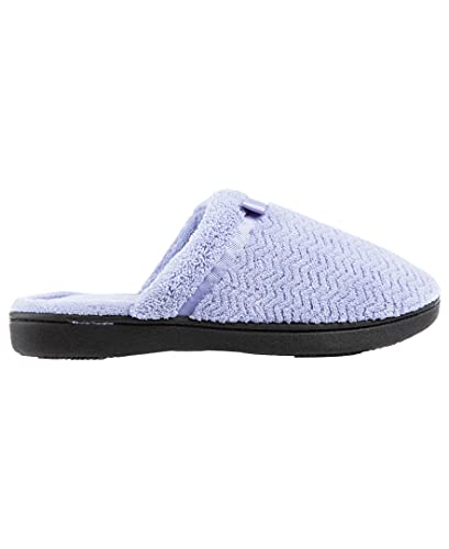 isotoner Women's Chevron Slip On Clog Slippers with Moisture Wicking for Indoor/Outdoor Comfort and Arch Support, Periwinkle, 8.5-9 M US