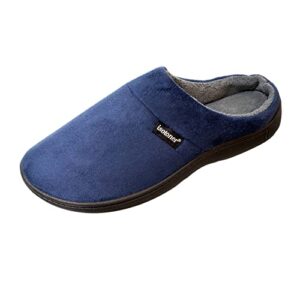 isotoner men's slippers, open back slip on with gel infused memory foam, indoor/outdoor sole and skid resistance