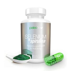 boost concentration, memory and energy with premium selenium + spirulina - premium antioxidant supplement for brain function - 60 day supply (60 capsules) - (1-pack)