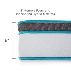 LINENSPA 8 Inch Memory Foam and Innerspring Hybrid Mattress – California King Mattress – Bed in a Box – Medium Firm Mattress