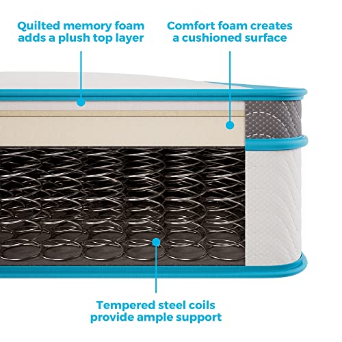 LINENSPA 8 Inch Memory Foam and Innerspring Hybrid Mattress – California King Mattress – Bed in a Box – Medium Firm Mattress