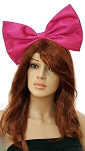 emilyrose couture giant extra large hair bow collection (headband, hot pink barbie in satin)