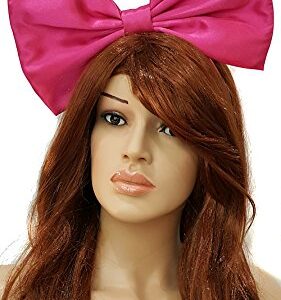 EmilyRose Couture Giant Extra Large Hair Bow Collection (Headband, Hot Pink Barbie in Satin)