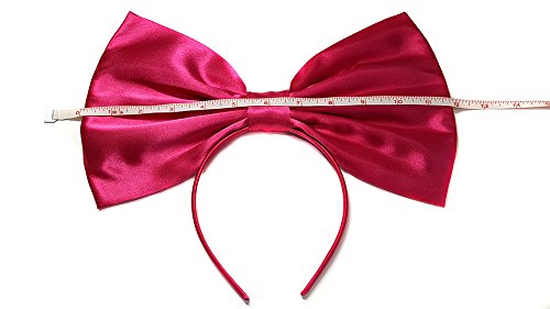 EmilyRose Couture Giant Extra Large Hair Bow Collection (Headband, Hot Pink Barbie in Satin)