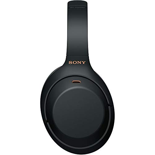 Sony WH-1000XM4 Wireless Noise Canceling Overhead Headphones with Mic for Phone-Call, Voice Control, Black, with USB Wall Adapter and Microfiber Cleaning Cloth - Bundle