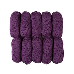 Knit Picks Wool of The Andes Worsted Weight Purple 100% Wool Yarn (10 Balls - Amethyst Heather)