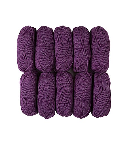 Knit Picks Wool of The Andes Worsted Weight Purple 100% Wool Yarn (10 Balls - Amethyst Heather)