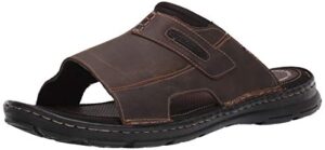 rockport men's darwyn slide 2 sandal, brown ii leather, 11 m us