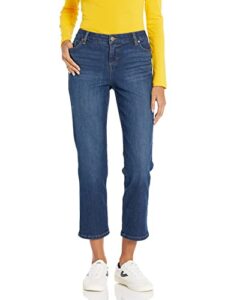 bandolino womens petite mandie signature fit 5 pocket jeans, greenwich, 8 petite us