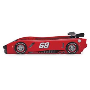 Delta Children Turbo Race Car Twin Bed, Red