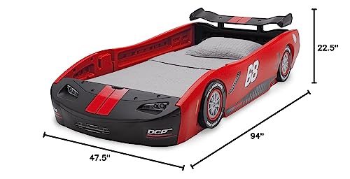Delta Children Turbo Race Car Twin Bed, Red