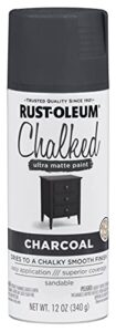 rust-oleum 302590 chalked ultra matte spray paint, 12 ounce (pack of 1), charcoal