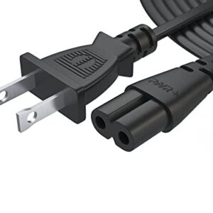 Pwr TV Power Cord 12Ft Cable for Samsung LG TCL Sony: 2 Prong AC Wall Plug 2-Slot LED LCD Insignia Sharp Toshiba JVC Hisense Electronics UN65KS8000FXZA UN40J5200AFXZA 43UH6100 Black