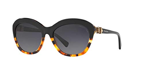 COACH HC8184-5404T3 Sunglasses L1600 BLACK TORTOISE GRADIENT/w/GREY GRADIENT POLAR 57mm