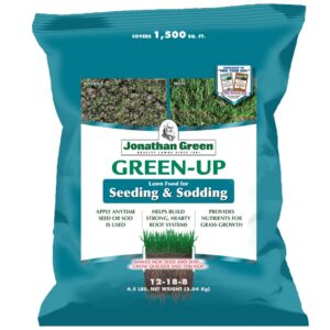 jonathan green (11540) green-up lawn food for seeding & sodding - 12-18-8 grass fertilizer (1,500 sq. ft.)
