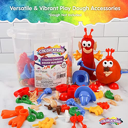 Colorations - BUILDME Creative Creatures Dough Builders (Includes 260 pieces) - Dough & Molding Clay Accessories for Kids - Screen-Free Play Time - Builds Animals & Characters