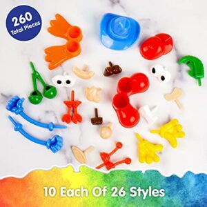 Colorations - BUILDME Creative Creatures Dough Builders (Includes 260 pieces) - Dough & Molding Clay Accessories for Kids - Screen-Free Play Time - Builds Animals & Characters