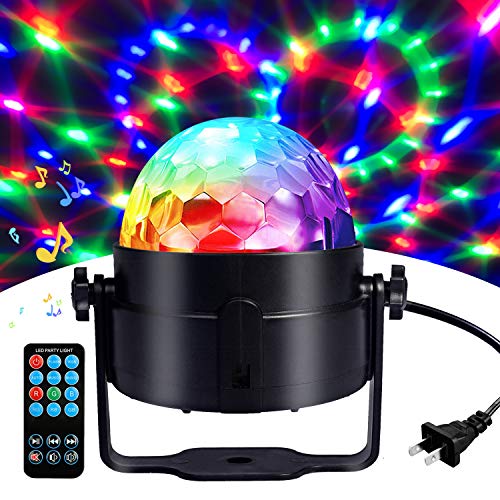 Disco Ball Disco Lights-COIDEA Party Sound Activated Storbe Light With Remote Control DJ Lighting,Led 3W RGB Light Bal, Dance lightshow for Home Room Parties Kids Birthday Wedding Show Club Pub