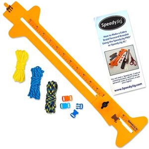 SpeedyJig XL Paracord Bracelet Kit & Jig | Adjustable Frame | Craft 4” to 18” Survival Bracelets, Jewelry, Keychains | Craft Idea for Adults & Children | Includes Cords & Buckles | USA Made