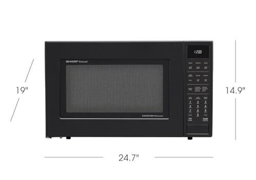 Sharp 1.5 Cu. Ft. 900W Convection Microwave Oven, Black