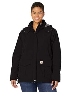 carhartt women's shoreline jacket (regular and plus sizes), black, medium