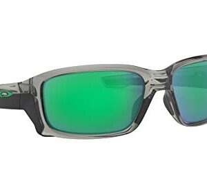 Oakley Men's OO9331 Straightlink Rectangular Sunglasses, Grey Ink/Jade Iridium, 61 mm