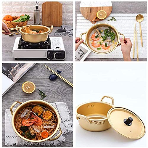 Korean Noodle Pot Hot Shin Ramyun Aluminum 6.3"(16cm) + SoltreeBundle Natural Bamboo Chopstick (1 Pairs)