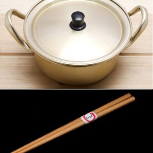 Korean Noodle Pot Hot Shin Ramyun Aluminum 6.3"(16cm) + SoltreeBundle Natural Bamboo Chopstick (1 Pairs)