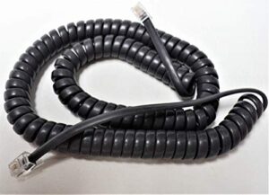 diy-bizphones 10-pack of gray 12' ft cisco compatible handset receiver cords ip phone 7800 7900 8800 spa series 7841 7861 7940 7941 7942 7945 7960 7961 7962 8811 8841 8851 charcoal curly coil lot